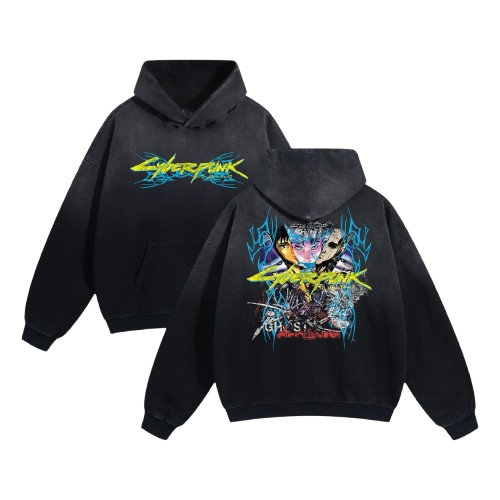 Sweatshirt noir cyberpunk